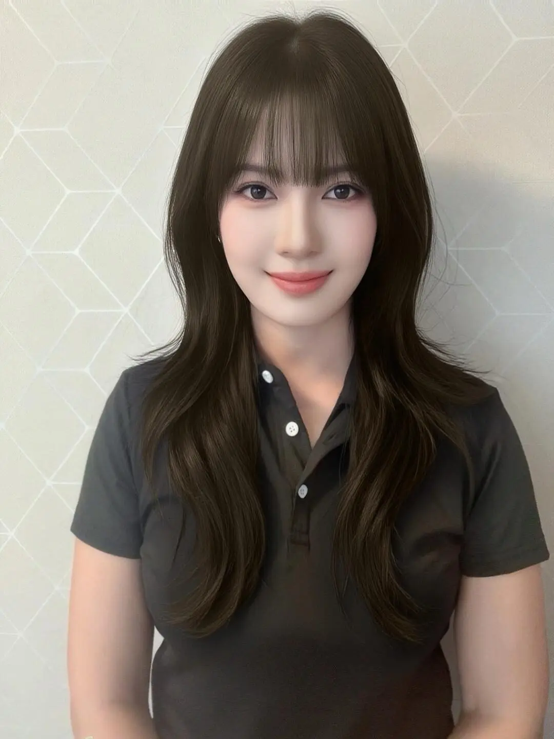 JAS SPA employee wearing black shirt, badge visible.